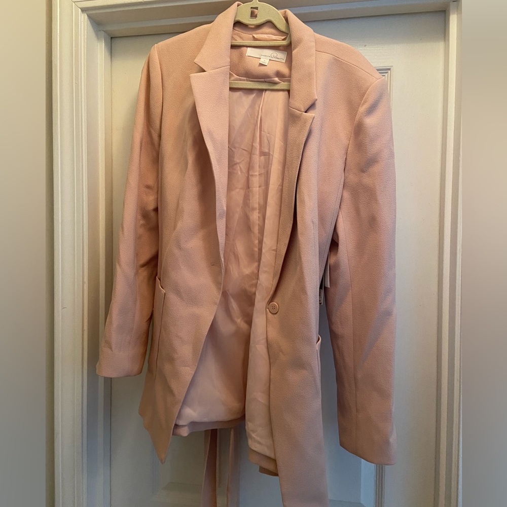 Emerson Rose Blush, Belted Blazer Size 16